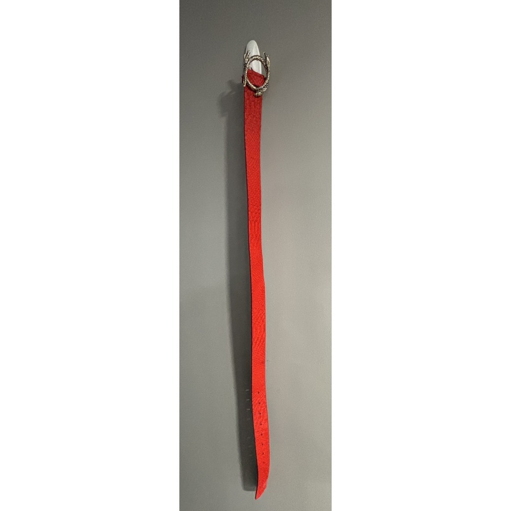 Topshop Women's Crocodile Belt Red Size XS/S Snake‎ Buckle
